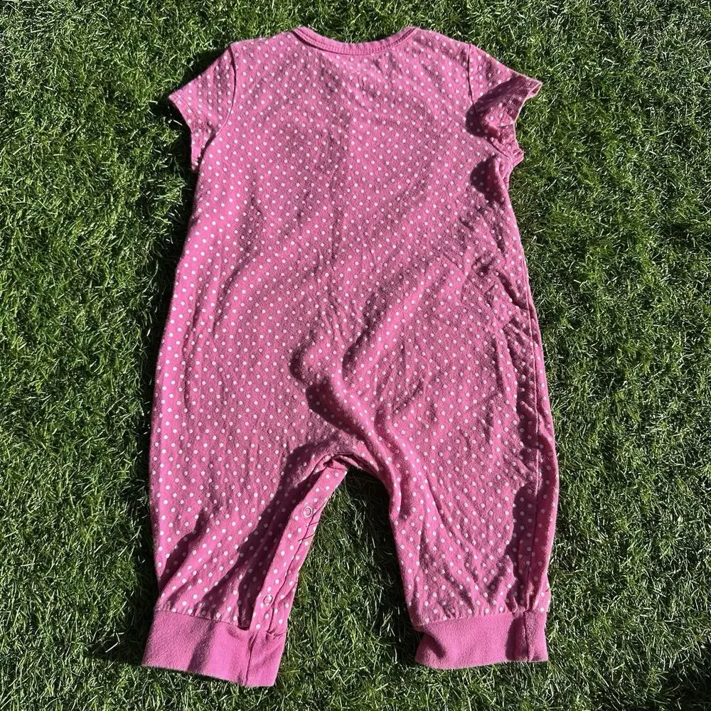 Vintage Y2K Winnie the Pooh Baby Size 18 Months One Piece‎ Romper Pink Polka Dot